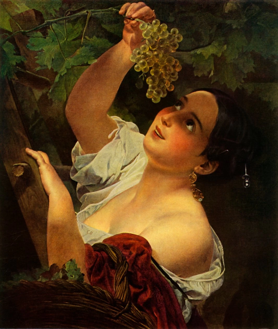 Mezzogiorno italiano, ragazza italiana che raccoglie uva - State Russian Museum, San Pietroburgo